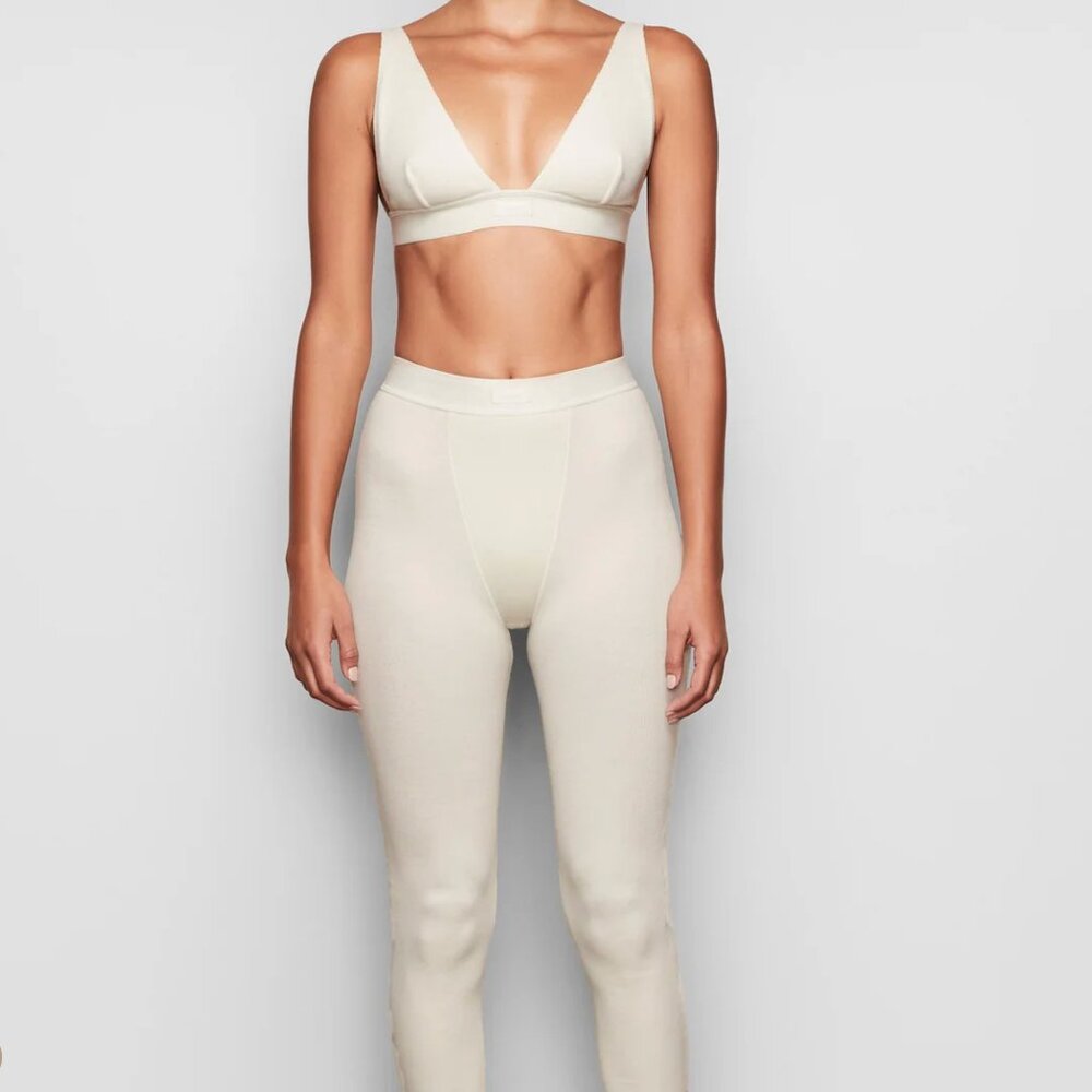 SKIMS Cotton RIb Legging :: Size Small :: BONE